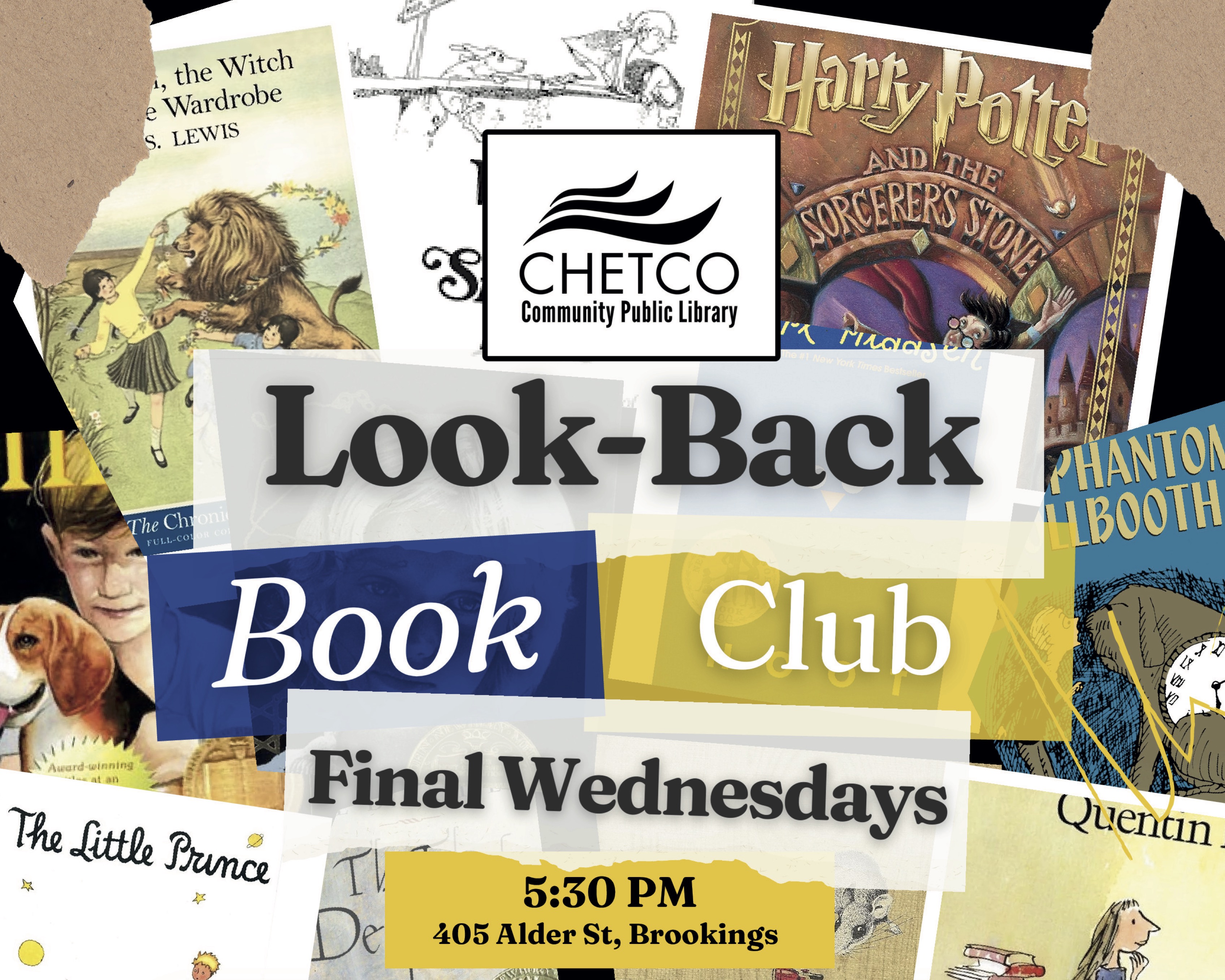 Look Back Book Club Final Wednesdays 5:30PM 405 Alder St Brookings