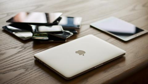 Macbook and iPad on Desk