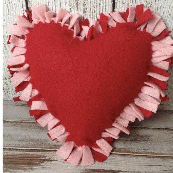 Homemade heart pillow