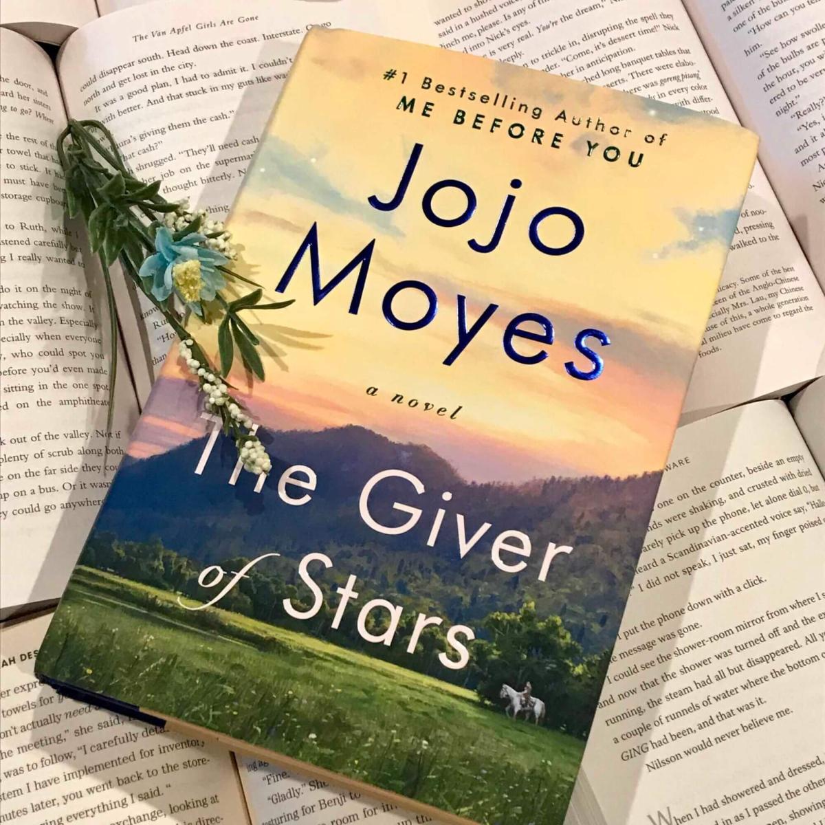 Stylized photo of Jojo Moyes' book The Giver of Stars